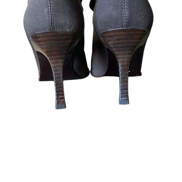 Martinez Valero Chocolate Brown Stretch Lycra Point Toe Boots size 7.5 - Picture 5 of 9